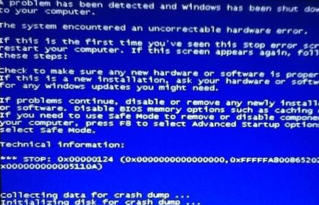 蓝屏电脑问题进不去系统0x00000124_用会蓝屏出现代码异常声音