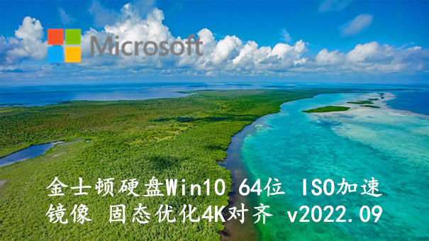 金士顿硬盘 Win10 64位 ISO加速镜像 固态优化4K对齐 v2022.09