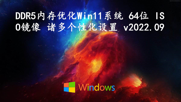 DDR5内存优化 Win11系统 64位 ISO镜像 诸多个性化设置 v2022.09