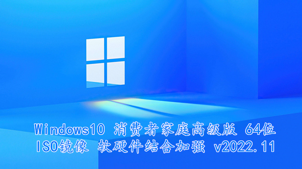 Windows10 消费者家庭高级版 64位ISO镜像 软硬件结合加强 v2022.11